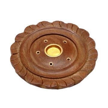 Suport din Lemn Rotund pentru Betisoare si Conuri Parfumate