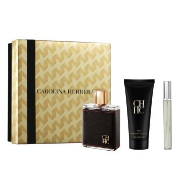 Carolina Herrera CH Men, C, Apa de Toaleta, 100 ml + Gel de dus 100 ml + Apa de Toaleta, 10 ml
