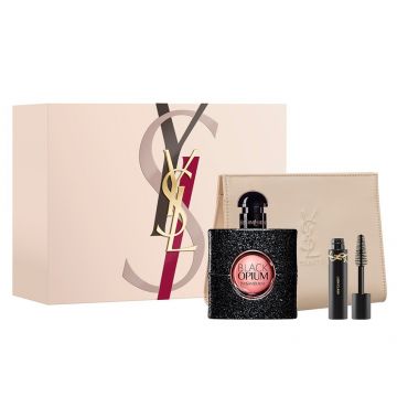 Set Cadou Yves Saint Laurent Black Opium – Apa de Parfum 50ml, Mascara si Pouch