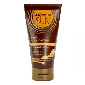 Crema Autobronzanta cu Unt de Cacao - Gerovital Sun Self Tanning Cream, 150 ml