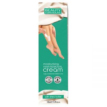 Crema depilatoare hidratanta cu unt de Shea (picioare, axila si linia bikinilor), Beauty Formulas, 100 ml ieftina