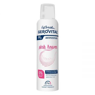 Deodorant Antiperspirant fara Alcool - Gerovital H3 Pink Heaven, 150 ml