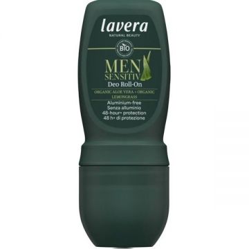 Deodorant Roll-On pentru Barbati cu Aloe Vera si Lemongrass Bio - Lavera Men Sensitive Deo Roll-On, 50 ml