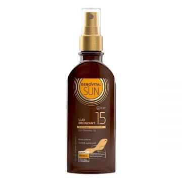 Ulei Bronzant cu Protectie Solara Scazuta SPF 15 - Gerovital Sun Tanning Oil, 150 ml