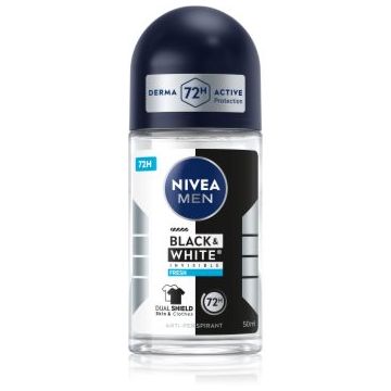 NIVEA MEN Invisible Black & White deodorant roll-on antiperspirant pentru barbati