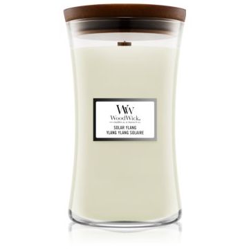 Woodwick Solar Ylang lumânare parfumată cu fitil din lemn