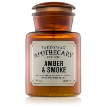 Paddywax Apothecary Amber & Smoke lumânare parfumată