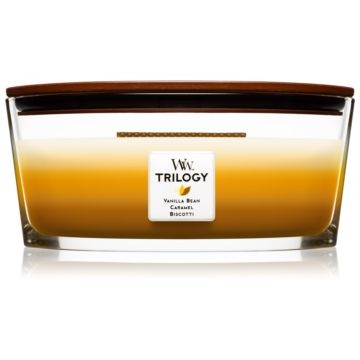 Woodwick Trilogy Café Sweets lumânare parfumată cu fitil din lemn (hearthwick)