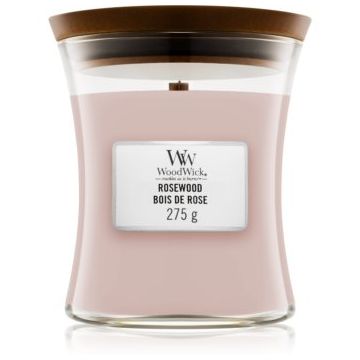 Woodwick Rosewood lumânare parfumată cu fitil din lemn