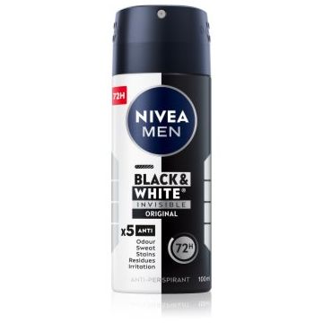 Nivea Men Invisible Black & White spray anti-perspirant pentru barbati