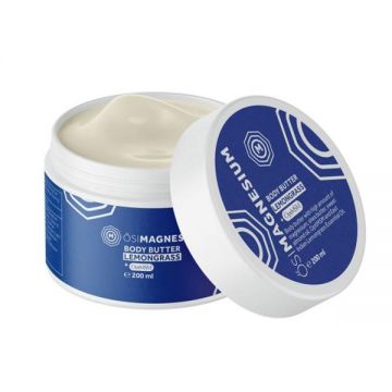 Unt de Corp cu Magneziu, Unt de Shea, Ulei de Migdale Dulci, OptiMSM si Ulei Esential de Lemongrass - Osimagnesium Body Butter Lemongrass + OptiMSM, 200 ml