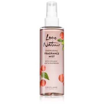 Oriflame Love Nature Organic Mint & Raspberry spray de corp racoritor cu arome de zmeura