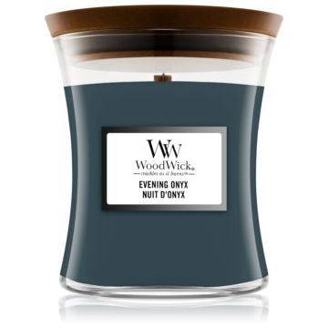 Woodwick Evening Onyx lumânare parfumată cu fitil din lemn