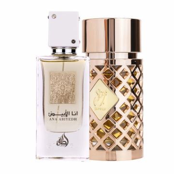 Pachet 2 parfumuri Best Seller, Ana Abiyedh White 60 ml si Jazzab Gold 100 ml