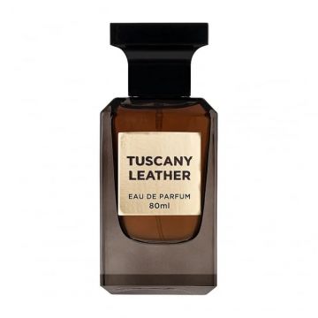Parfum Tuscany Leather, Fragrance World, apa de parfum 80 ml, unisex - Inspirat din  Tuscan Leather by Tom Ford