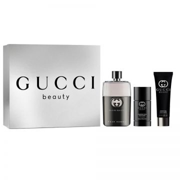 Set Cadou Gucci Guilty pour Homme, Apa de Toaleta, 90 ml + Deodorant stick 75 ml + Gel de dus , 50 ml Set Cadou Gucci Guilty pour Homme, Apa de Toaleta, 90 ml + Deodorant stick 75 ml + Gel de dus , 50 ml