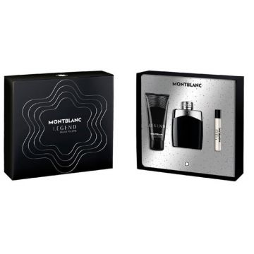 Set cadou Mont Blanc Legend Man, Apa de Toaleta 100 ml + Gel de dus, 100 ml + Mini Apa de Toaleta, 7,5 ml