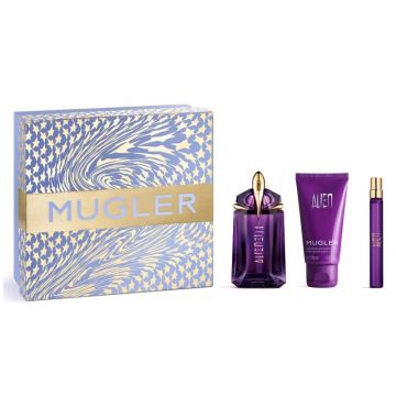 Set cadou Alien Thierry Mugler, Femei, Apa de Parfum, 60 ml + Lotiune de corp 50 ml + Apa de Parfum, 10 ml Set cadou Alien Thierry Mugler, Femei, Apa de Parfum, 60 ml + Lotiune de corp 50 ml + Apa de Parfum, 10 ml