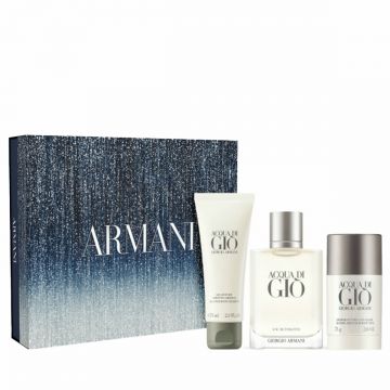 Set Cadou Armani Acqua di Gio, Barbati, Apa de Toaleta, 100 ml + Gel de dus, 75 ml + Deodorant stick, 75 ml